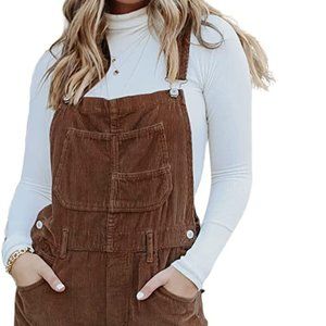 Free People Womans Ziggy Cord Wild Mustang Overalls Sz M Adjustable Straps